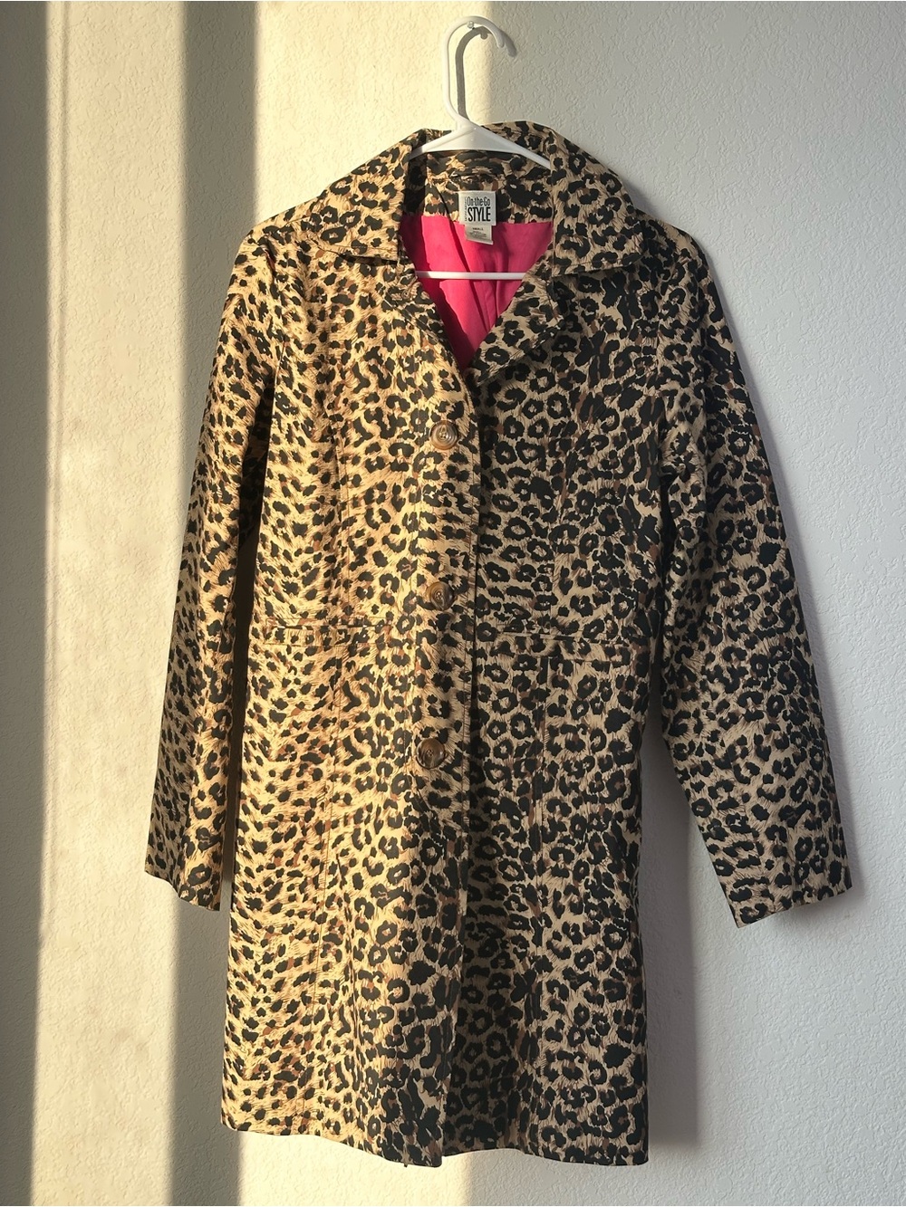 On-the-go Style, Vintage Leopard Print Trench Coat